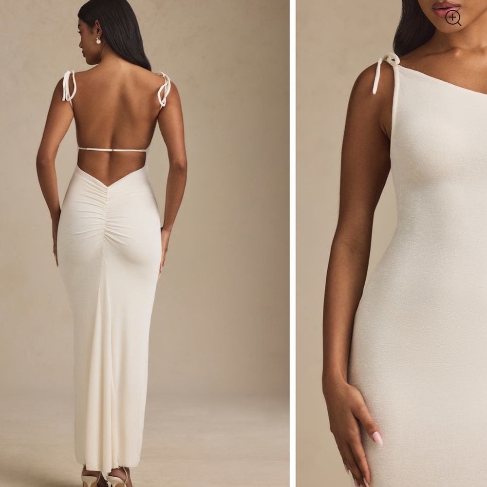 Oh Polly Cream Backless Dress